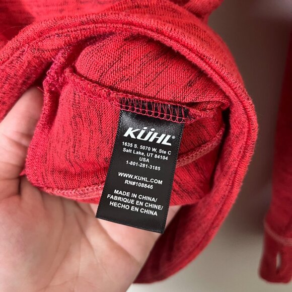 Kuhl Athletic Outdoor Cowl Mock Neck Leah Knit Pullover Jacket Red Women’s Sz S - Picture 9 of 10